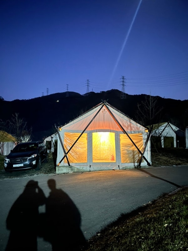삼척 하이원 추추파크 4인 더휴 글램핑장 겨울 캠핑 제대로...