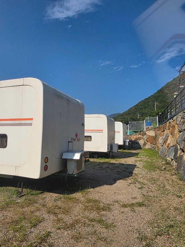 양산 원동 계곡 숙소 - 캠프라임 글램핑 카라반 추천 바베큐...