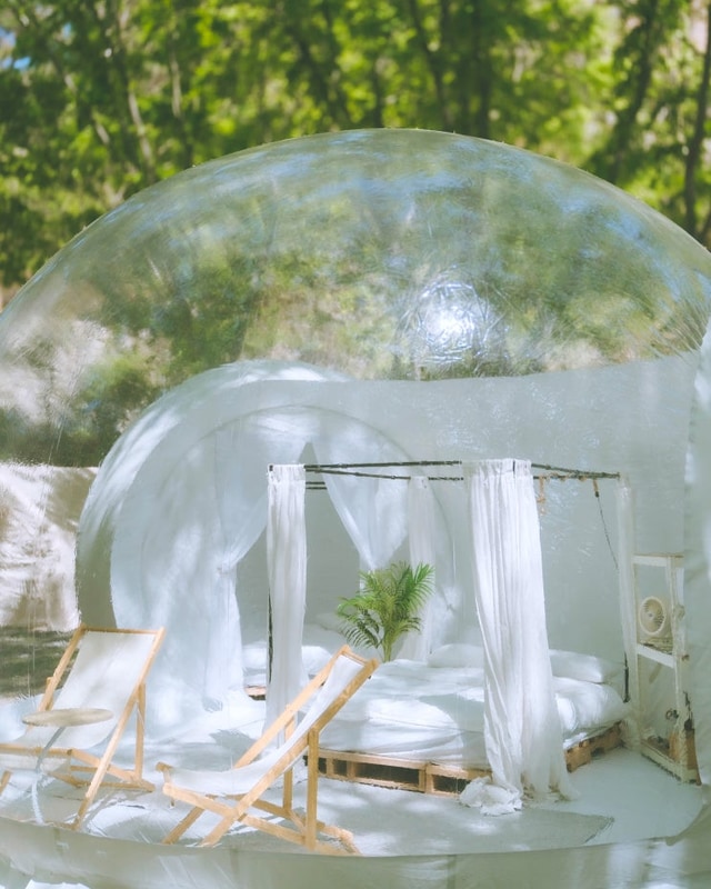 애&개와 함께 버블 글램핑, 임실 저스트글램핑 (국내유일버블텐트)