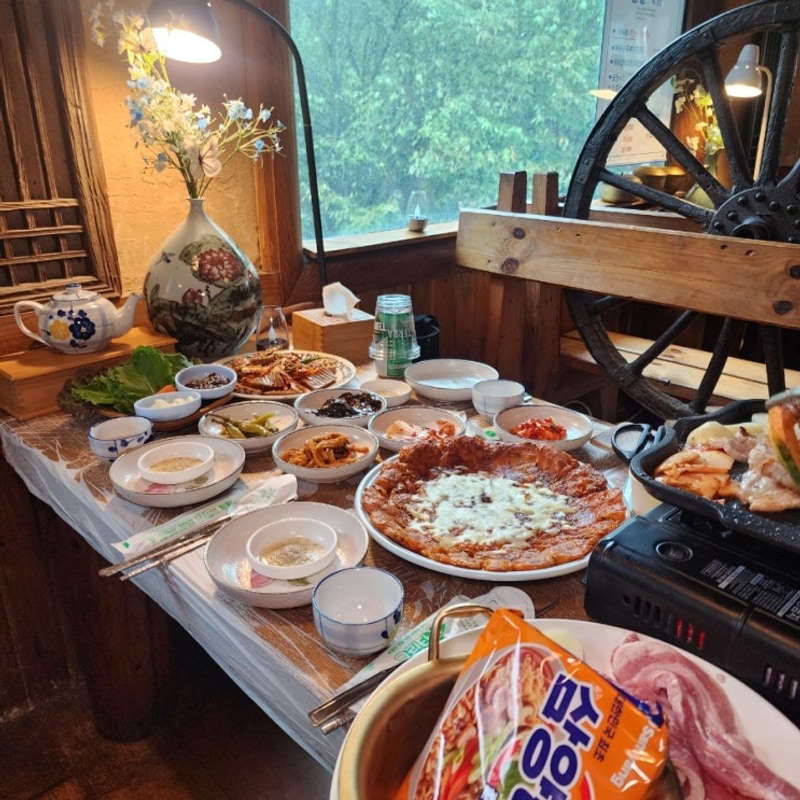 양주캠핑식당 장흥유원지 탑골 닭백숙 삼겹살세트후기