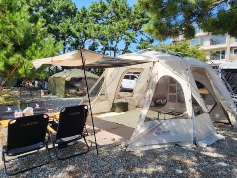 안산 대부도 비치캠핑장 C7 노을 바라보기