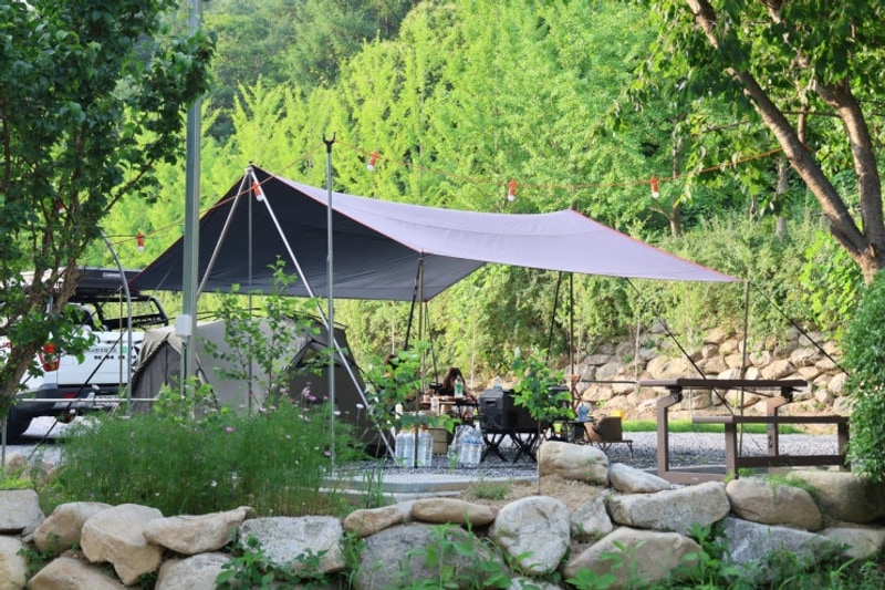 봉화 캠핑장 추천 계곡... 쇼핑까지 되는 잔디마당자동차야영장