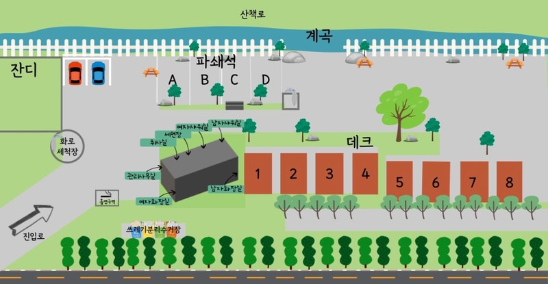 별품은 숲속 캠핑장 배치도 1