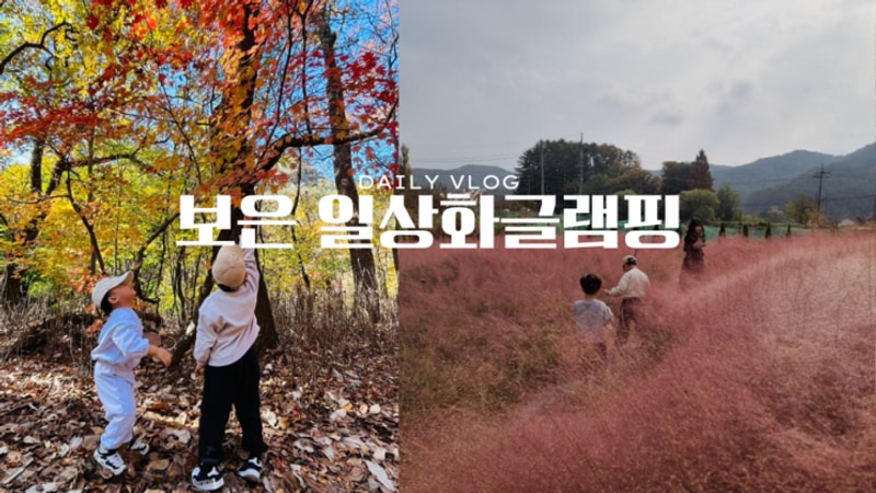핑크뮬리 가득한 보은 일상화글램핑과 속리산산책코스 :)