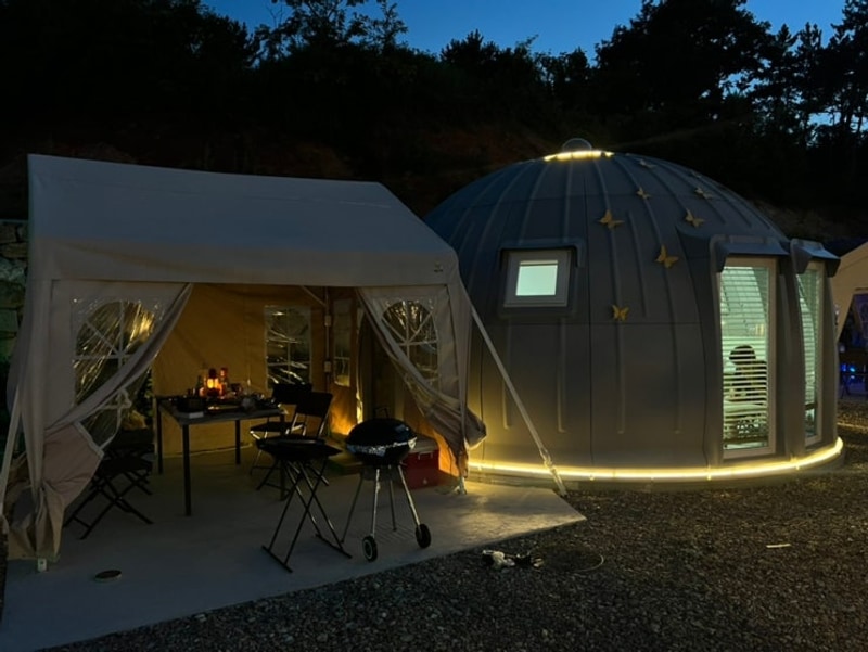 자연 속에 숨겨진 감성 충만 해남 휴정원 글램핑 돔캠핑장 방문...