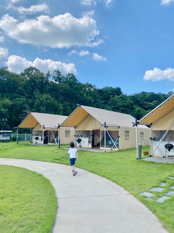 대구 근교 수영장 있는 글램핑 / 칠곡 왜관 힐포레 글램핑장