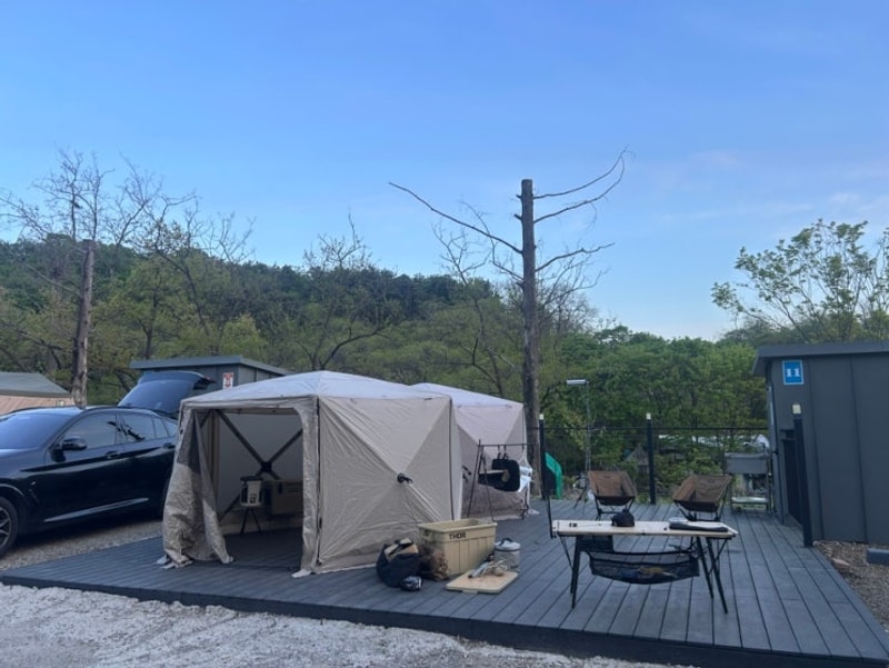 [여우하우야영장] 11번 데크... 경기도 시흥 캠핑장/ 개별화장실...