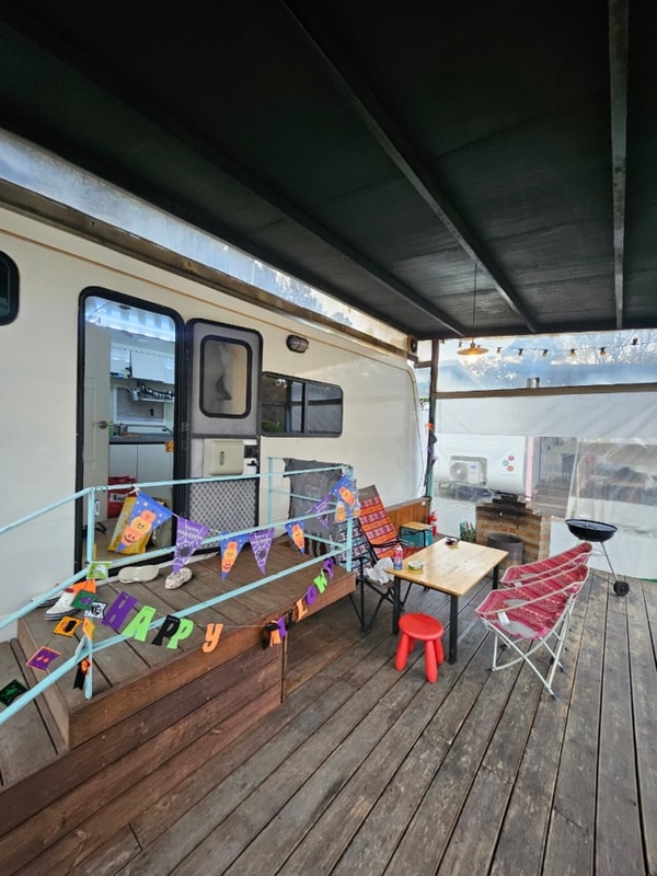 포천 글램핑 카라반, 산중호걸 글램핑 카라반 가족 가을 여행