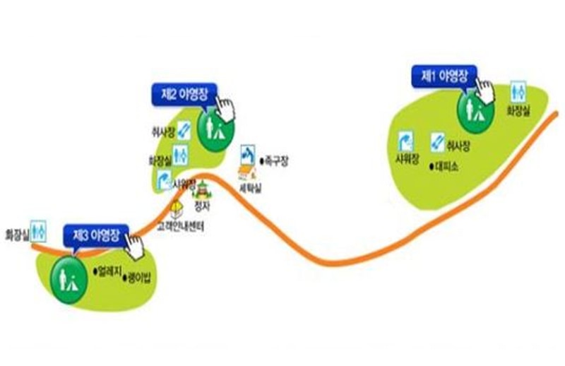 통고산 자연휴양림야영장 배치도 1