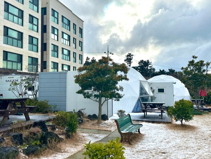 제주글램핑 애월 별헤는밤에서 겨울 캠핑