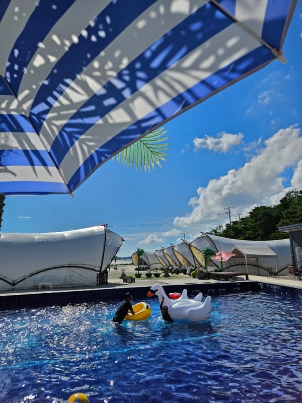 서울 근교 가족여행 추천 대부도 골드오션글램핑장에서...