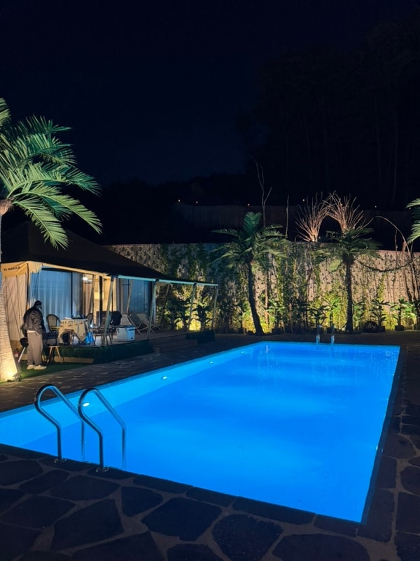 온수풀장이 있는 이천 인디어라운드 아드리아 글램핑장