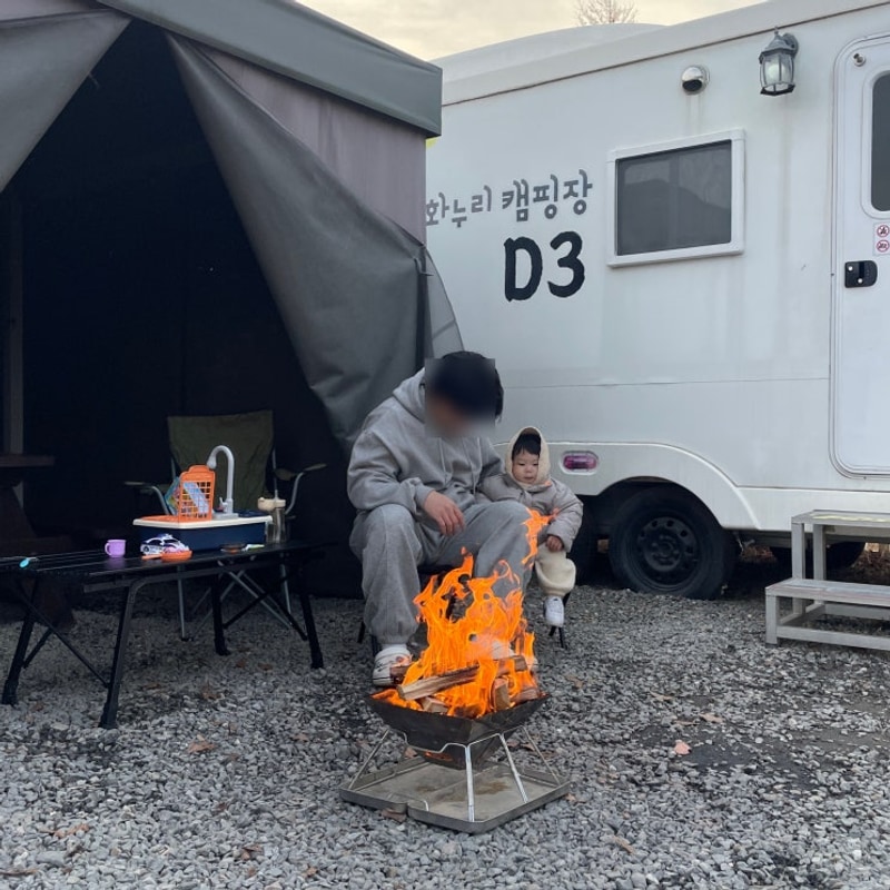 파주 평화누리 캠핑장 카라반 D존 겨울 후기, 아기와 캠핑카 여행