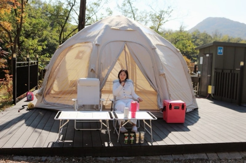 시흥 개별화장실 개별냉장고... 캠핑장 여우하우야영장ㅣ쿠디...