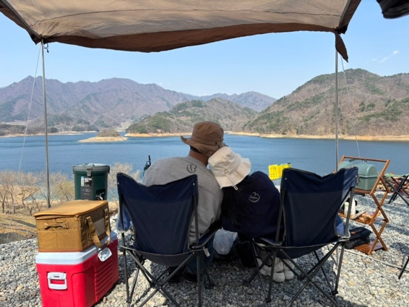 충주캠핑 벚꽃맞이 충주호 명당 #캠핑808