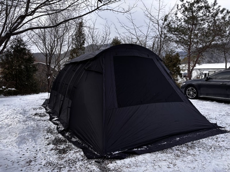 강원도 홍천 캠프하다 겨울캠핑 후기 / 코베아몬스터 블랙 텐트...