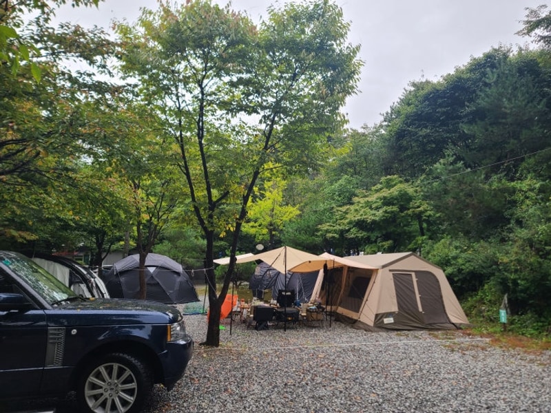 늦여름 캠핑! 지지밸리 유명산 오토캠핑장 후기, 비오는날