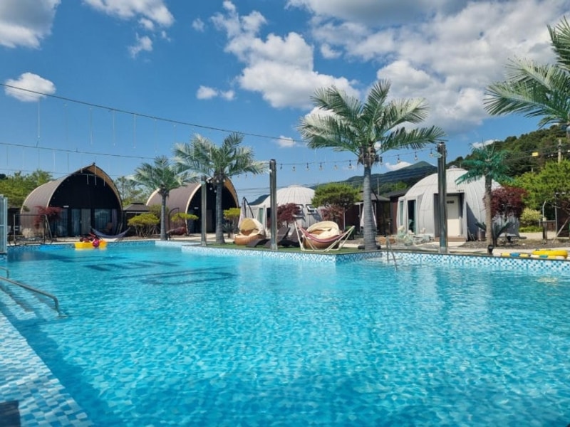 철원 신축 온수풀 야외수영장 글램핑장, 이루다 글램핑