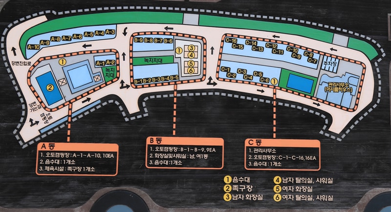 영월 동강오토캠핑장 배치도 1