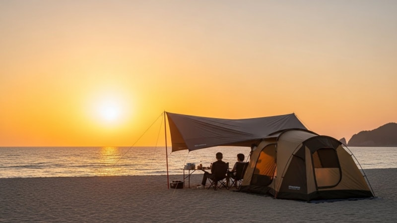 서해 일몰 명당!태안 석갱이오토캠핑장명당자리부터 갯벌...