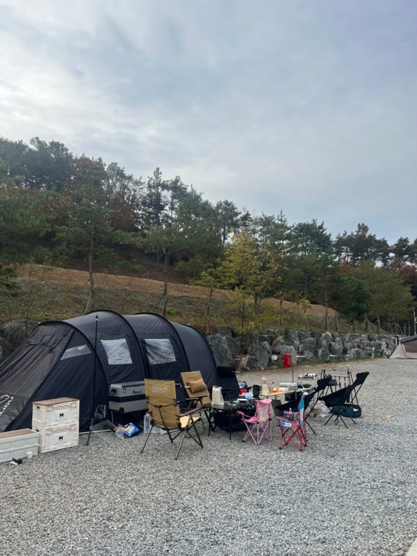 용인소풍캠핑장 카라반&B구역에서 가을캠