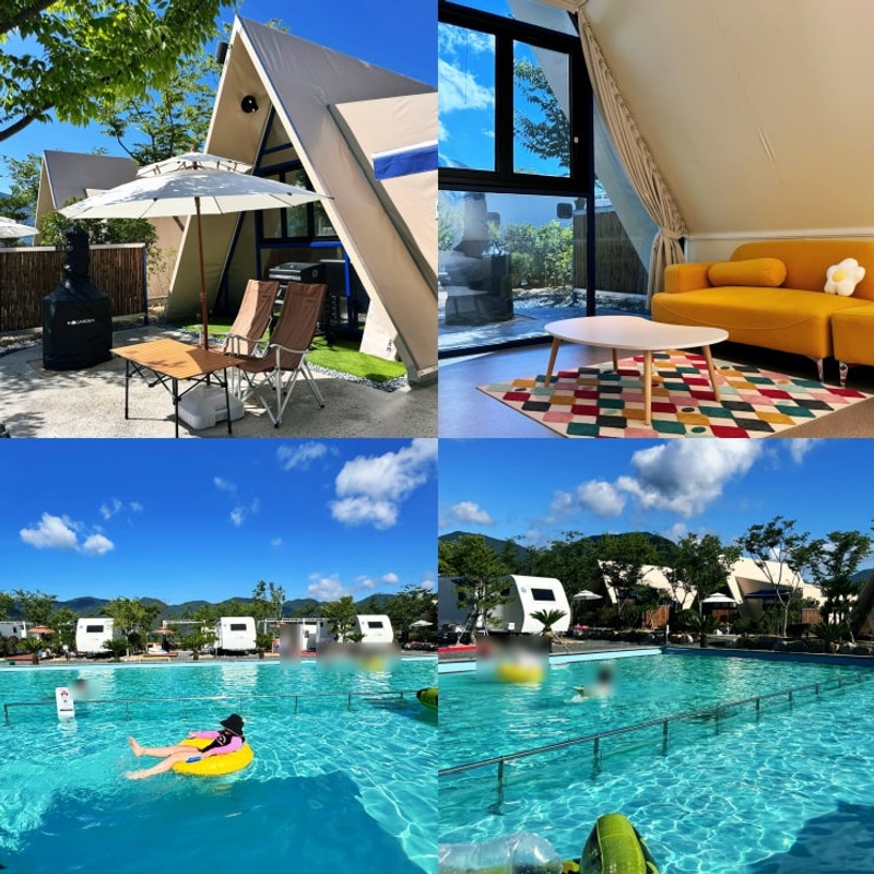 청도 글램핑 대구 근교 신상 수영장 펜션 캠프스테이 청도