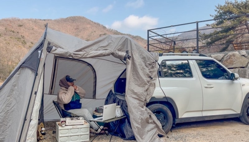 추운 겨울, 혼자 캐스퍼 차박 캠핑하기 In 경주 초롱별 야영장