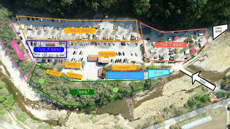내리계곡 솔바람 캠핑장 배치도 1