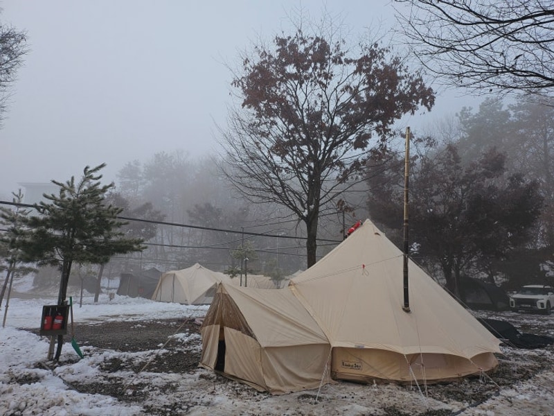 겨울 장박/ 지산스키장/ 용인 밤골캠핑장 장박