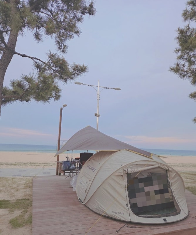 바다가 보이는 캠팡장 추천. 고성. 오호캠핑장. 송지호해수욕장!