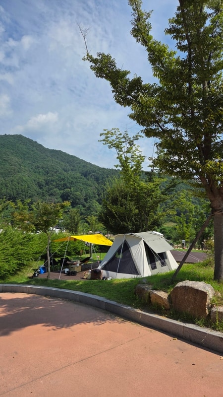 성주 가야산오토캠핑장 한 여름 날씨 속 캠핑 물놀이 b6사이트...
