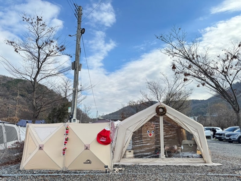 장박지 화성봉담 풀내음캠핑장에서 쿠디파밀리아 쉘터로...