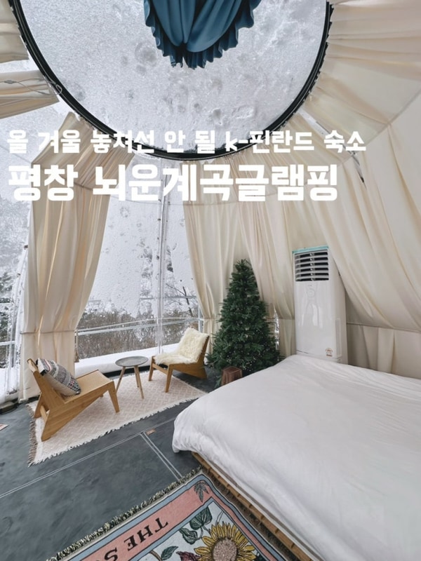 평창 뇌운계곡글램핑 눈 오는 날도 완벽했던 투명돔스테이5...