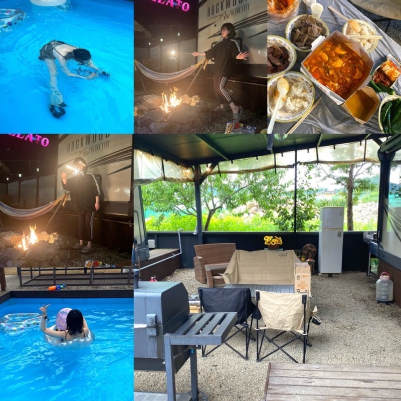 경기도 연천 글램핑 개별수영장 숙소 라구나캠프 카라반 펜션...