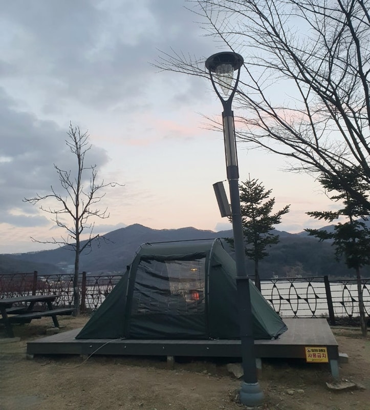 천안시 국민여가캠핑장 저수지 뷰 눈