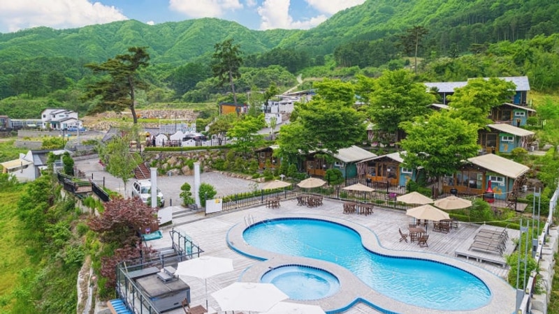 가평 풀빌라 글램핑 여우가 달을 사랑할 때 스파 수영장 카라반...