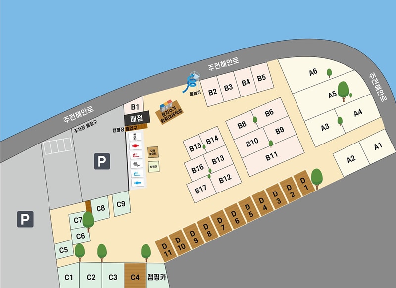 주전패밀리캠핑장 배치도 1