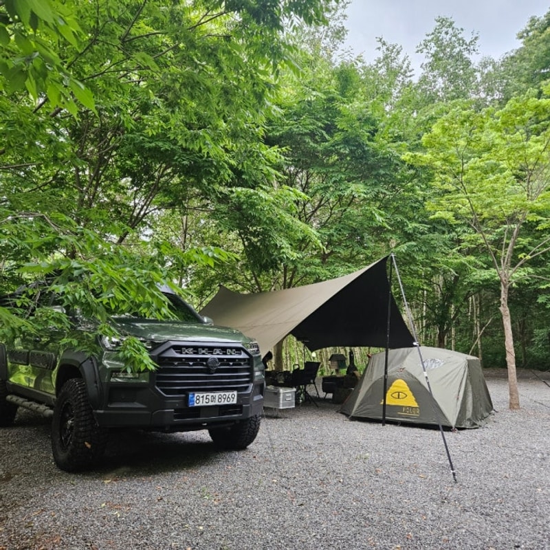 강원도 홍천 고길동캠핑장 / 우중캠핑 / 숲속 / 수영장