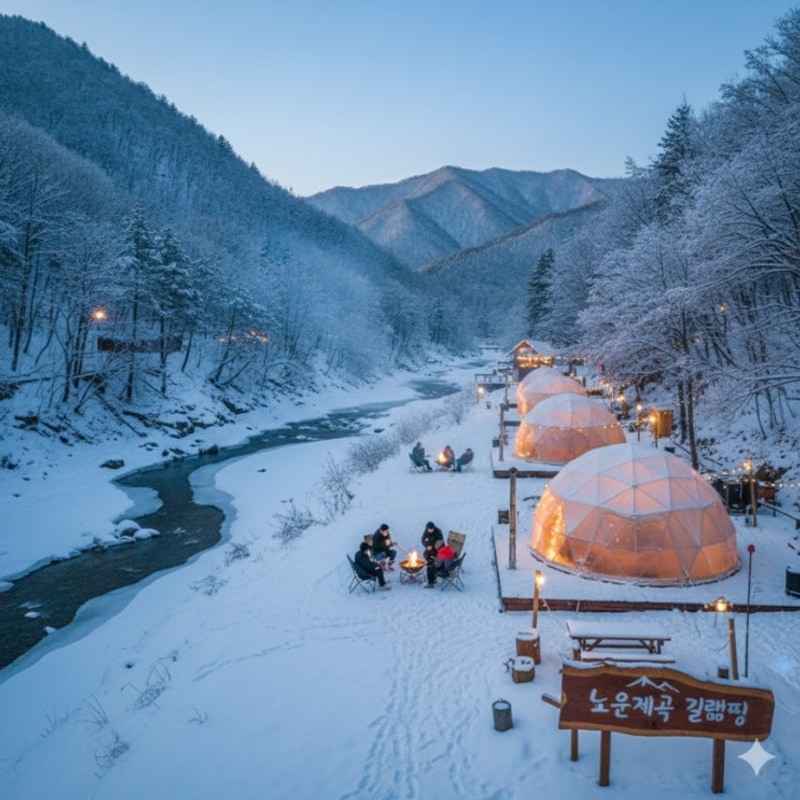 평창 뇌운계곡 글램핑: 겨울 낭만과 잊지 못할 추억 만들기