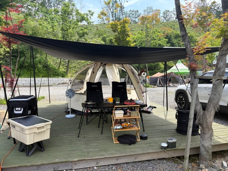 [코코캠핑] 아마존 쉘터 + 웨일테일 타프 사용(25.6)