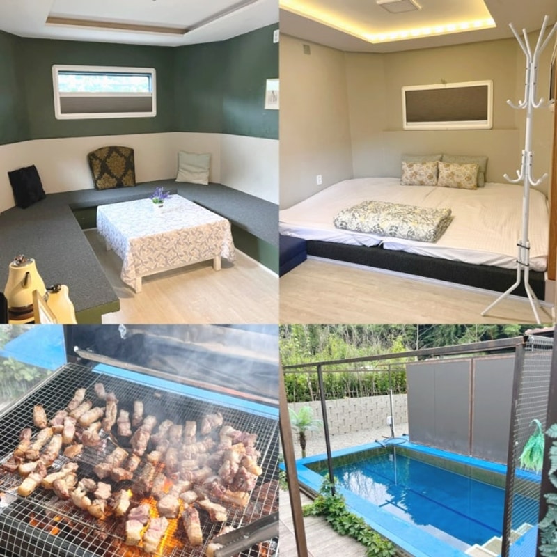 수영장, 가평 북두칠성 글램핑 2호 6인 내돈내산 숙박 후기