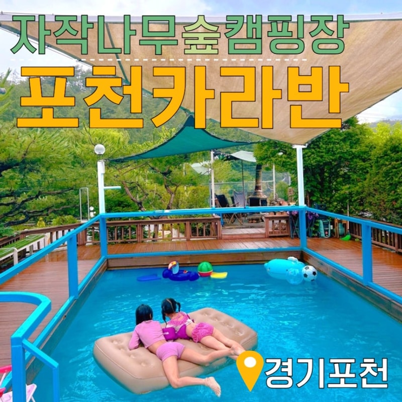 포천카라반 청계호수 뷰 수영장 있는 자작나무 숲 캠핑장