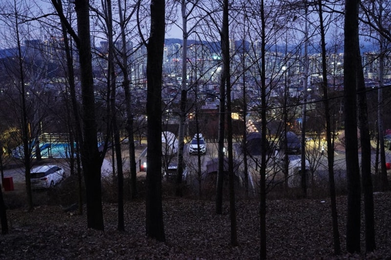 설중캠핑, 눈발만 내렸던 달서별빛캠프