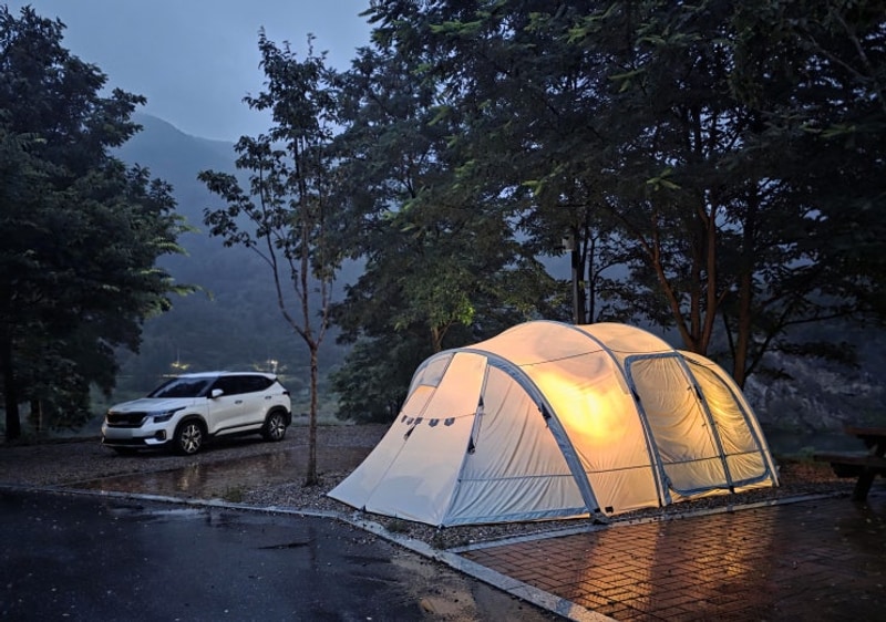 #148.영월 동강오토캠핑장 명당A10_솔로우중캠핑(25.7.15~16)