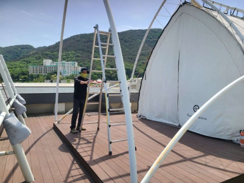 곰팡이  글램핑텐트 원단교체.천갈이는 트리랜드