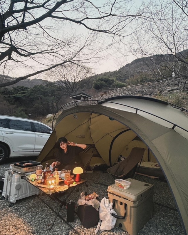 [밀양 서당골 캠핑장] 고아웃 스프링 힐 쉘터 첫 피칭 .오죽 5...