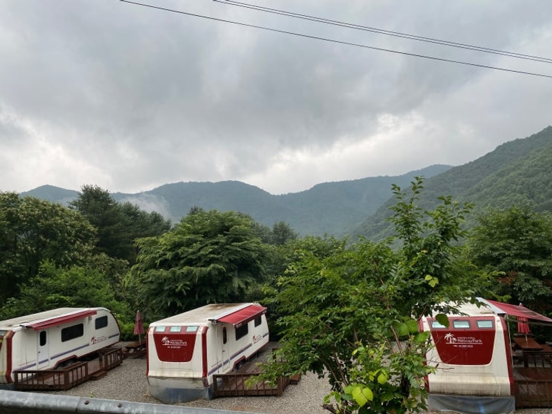 개별테라스 가평 카라반 펜션 글램핑, 가평명지산카라반글램핑...