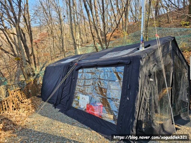 센트팜 에어텐트 화목&펠릿 난로 사용~양주 대궐오토캠핑장...