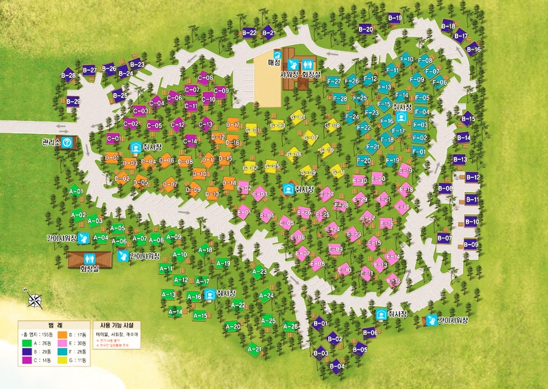 몽산포 자동차 야영장 배치도 1