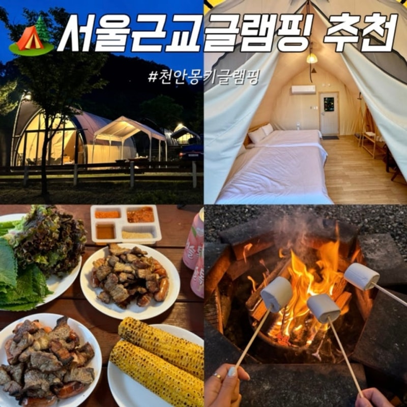 서울근교글램핑 추천 비오는날 천안 글램핑 펜션 몽키캠핑장